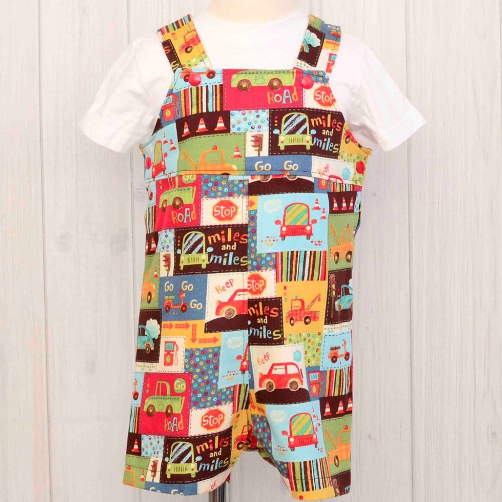 Brown Cars Romper Short Overalls for Boys